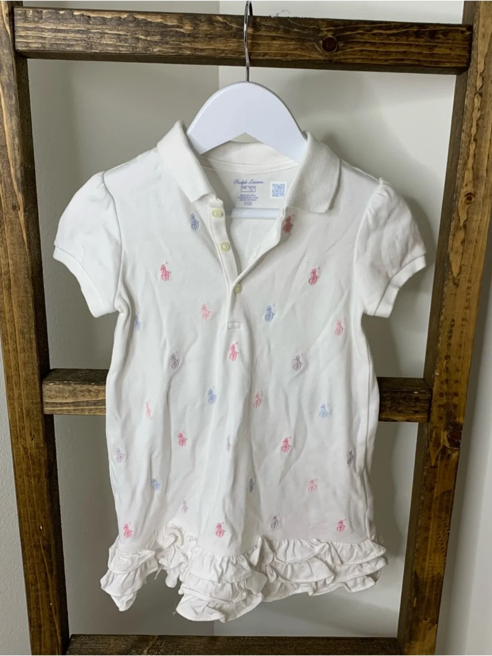 Ralph Lauren Baby Girls Ruffled Polo Dress Size 24M